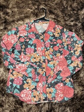 Mossimo Supply Co. Floral Button-Down Western Shirt